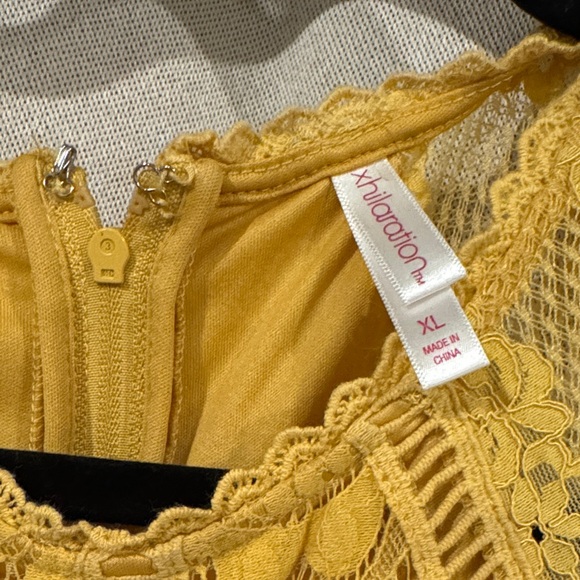 Xhilaration Yellow Lace overlay Sleeveless Dress XL - Picture 4 of 6